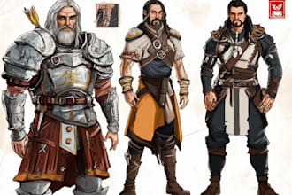 paint concept art and character sheets for you