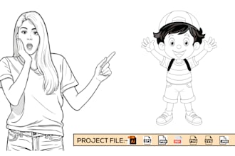 line art illustration and diagram design