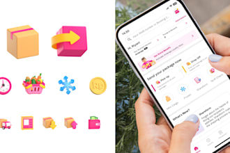 create 3d icon for your mobile app or website
