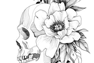 create your line art custom tattoo logo design illustration