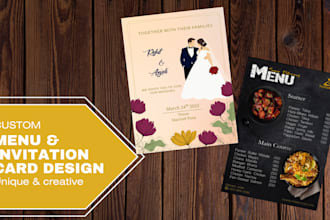 design elegant menu cards and stylish invitations