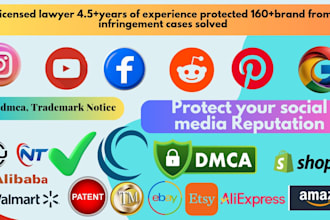 remove leaked social media websites and posts IP infringement trademark notice