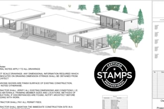 provide certified architectural design, structural engineering plans as licensed
