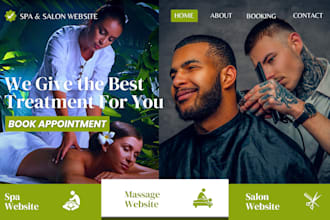 massage, spa and salon appointment booking website with online scheduling