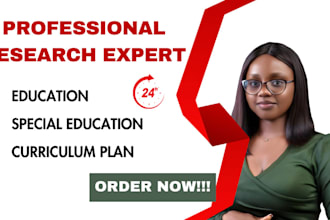research and write on education, special education, and curriculum expertly