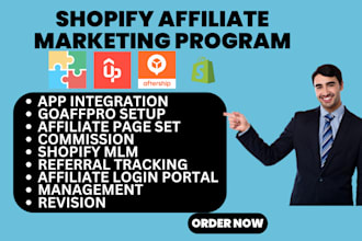 setup shopify afffiliate program uppromote bixgrow goaffpro automizely candy