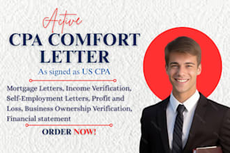 prepare CPA certified financial statement, notarization, and verification letter