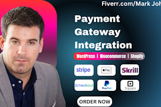 integrate paypal,stripe, skrill API key,webhook to shopify woo commerce