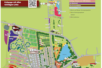 design a vector camping ground map with icons