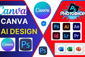 be your canva ai, redesign, recreate or convert PSD, ai, eps, PDF, png on canva