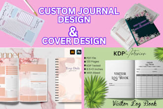 do custom planner design editable canva ebook calendar design kdp journal design