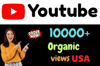 get real 10k youtube views with organic promotion usa audience