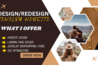 design or redesign jewelry website or create stunning fashion website or store