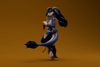 3d vchat avatar furry model vrc character pc quest optimization unity
