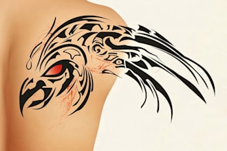 create a profesional tribal tattoo design