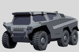 3d armored vehicle model 3d truck model hard surface for game asset or animation