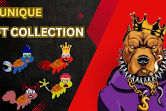 draw unique nft art character and generate collection with metadata