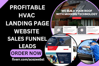 design hvac landing page construction website solar sales funnel roofing leads