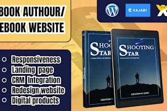 design author website, ebook website, ebook landing page, book author website