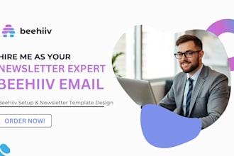 fully setup beehiiv, design beehiiv newsletter template and beehiiv landing page