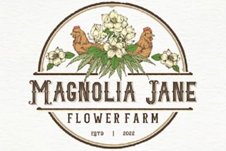 design good looking flower farm and organic farm logo