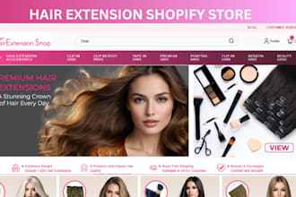 build a hair extension shopify store, wigs website, and beauty ecommerce