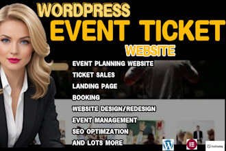wordpress event tickets website event website booking rental management website