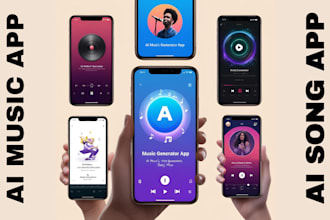 develop ai music streaming app, ai music generator app, beat maker app,voice app