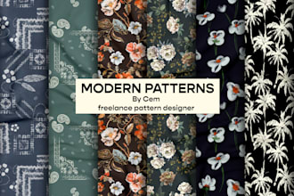 design unique seamless pattern, textile print, and packaging
