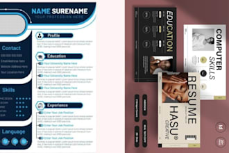 design a creative resume CV  portfolio letter cover in ms pdf form