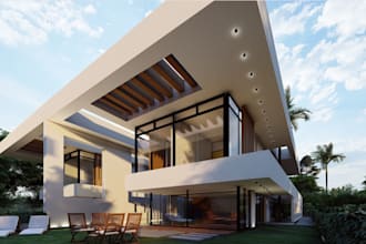 upgrade 3d villa apartment,balcony,pent house, garden,3d terrace,patio rendering