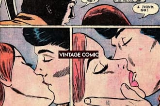 do vintage retro comic illustration comic book page cover vintage nsfw character