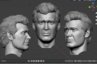 sculpt realistic 3d head 3d bust 3d face full body model stl for 3d printing