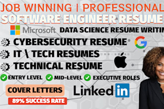 write software engineering resume, tech resume, IT resume as a faang recruiter