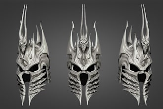 design 3d cosplay models 3d helmet 3d armor props for printing and in game use