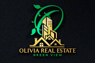 design modern construction real estate property and company logo