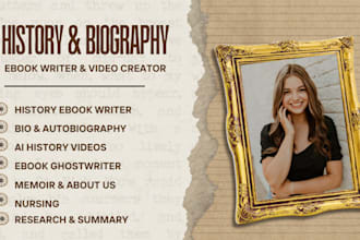 ebook ghostwriter for history and biography american history, ai history videos