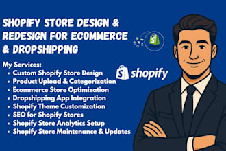 build setup redesign ecommerce shopify  dropshipping store woocommerce website