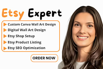 design abstract minimalist custom digital wall art for etsy pod shop on canva