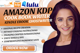 do amazon kdp cookbook writing recipe meal plan ghostwriting