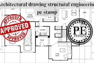 stamp design architectural drawing floor plan licensed architect city permit