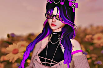 create 3d vrchat avatar, 3d model, vr character, vrc avatar, 3d vtuber model