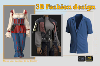 make 3d clothing mockup 3d fashion, 3d animation in clo 3d