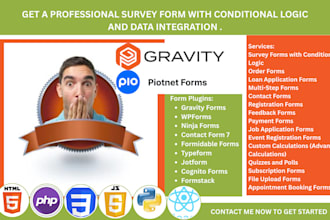 create a survey form with conditional logic and data integration