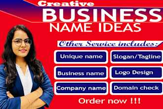 create catchy business name, logo design, slogan and web design for your brand