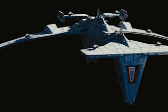 make spaceship model, starship model, spaceship interior 3d model for game asset