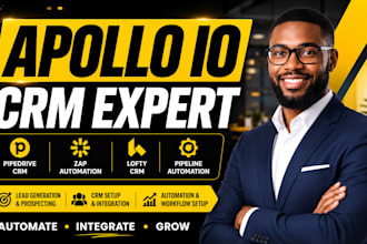setup apollo io and pipedrive crm automation