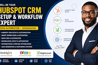 setup hubspot crm workflow apollo io expert and zoho automation gohighlevel