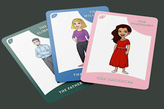 create card game design board game cardbox mockup playing card game illustration