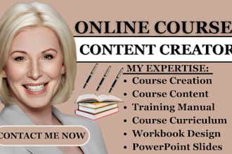 create online course content course curriculum course creation training manual